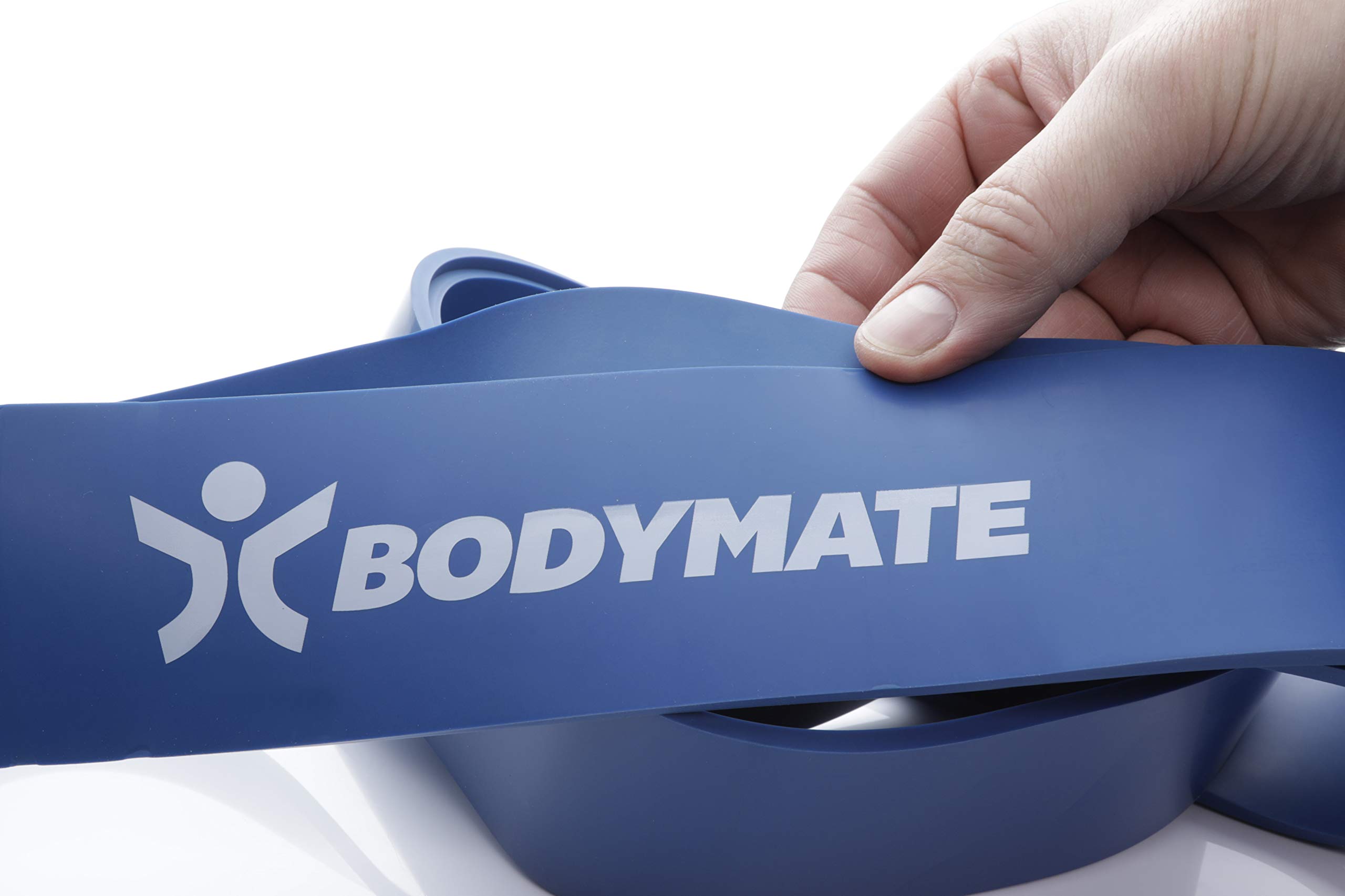 BODYMATE Bande de résistance élastique Premium 208cm en Latex Naturel - Résistance au Choix - Idéal Musculation, Crossfit, Gymnastique, Fitness - Débutants et Professionnels