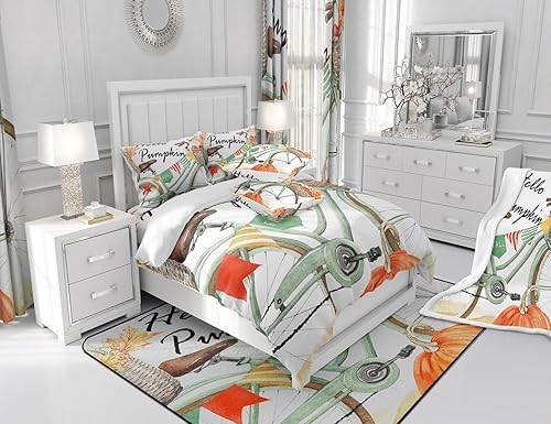 Miniatura 6 de Juego de ropa de cama de otoño para niñas y niños, tamaño matrimonial, juego de funda de edredón de Acción de Gracias, decoración de habitación,