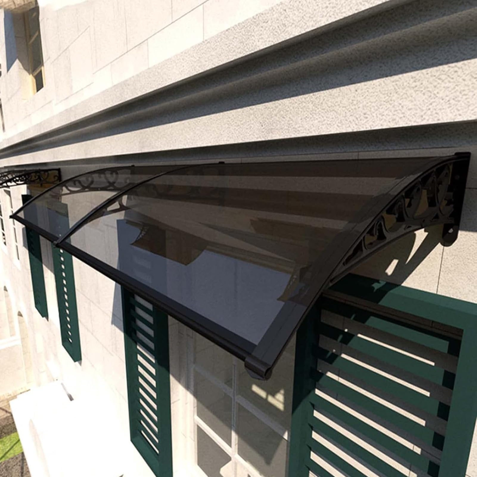Ghply One Color Awning For Door Entrance, Polycarbonate Cover Outdoor Front Door Patio Canopy, Sunshade Door Awnings Exterior For Porch Deck(60X160cm)