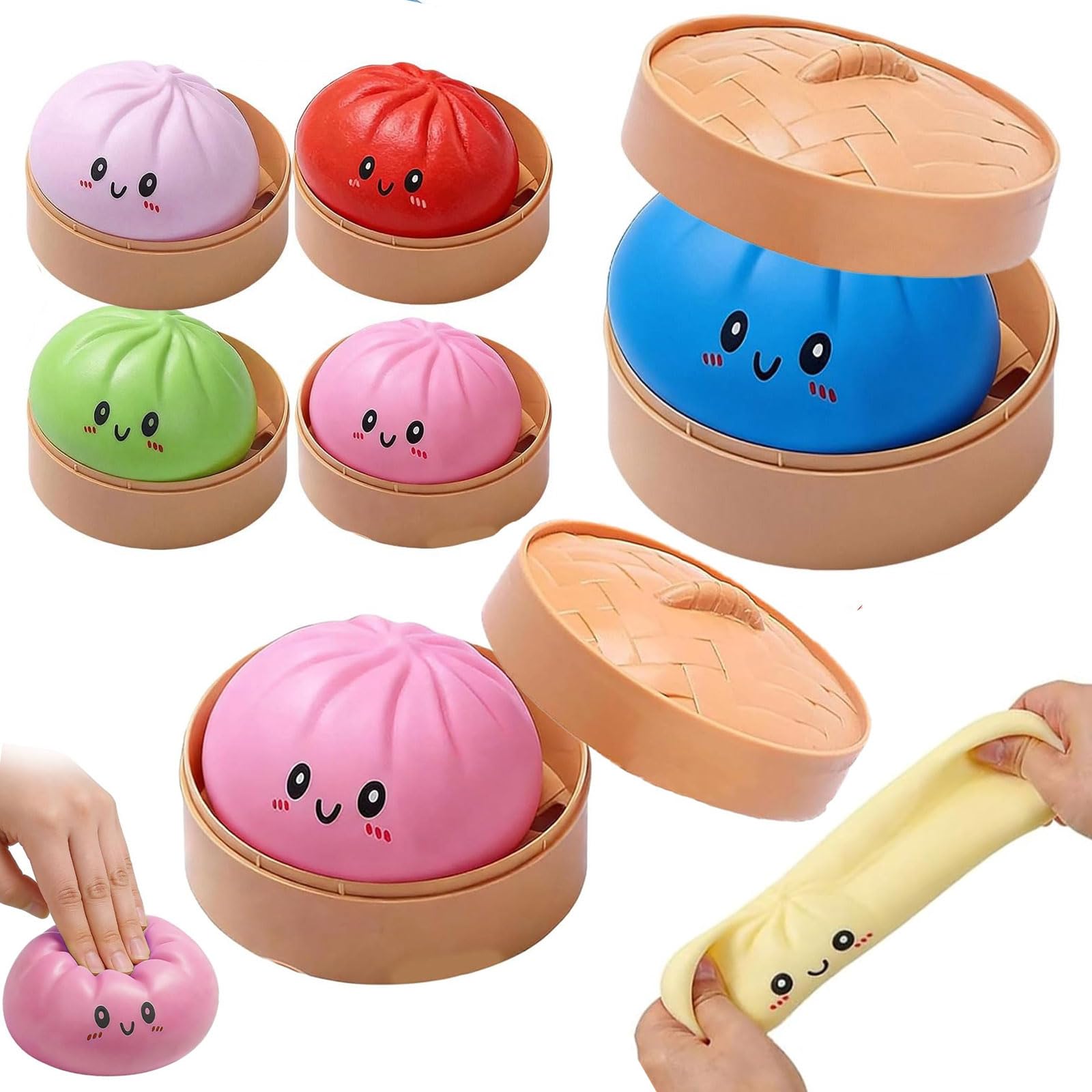 2026 New Giant Glitter Dumpling, Rainbow Mystery Squishies Bun,Giant Mystery Dumpling Squishy Stress Ball with Steamer Box, Cute Anxiety Relief Fidget Toy for Adults Teens & Kids — image 1