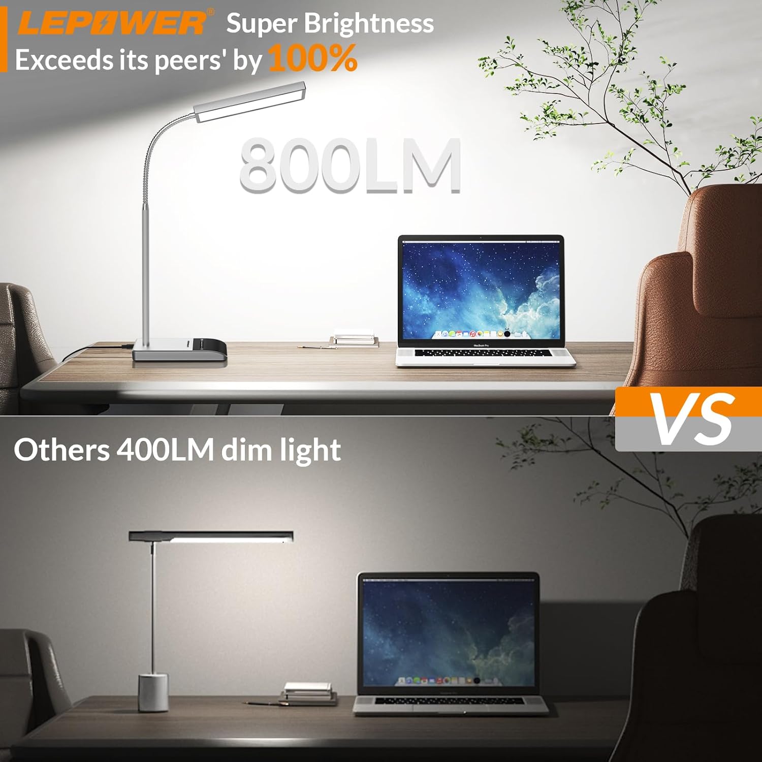 promotion gift for friend LEPOWER desk lamp grey gooseneck