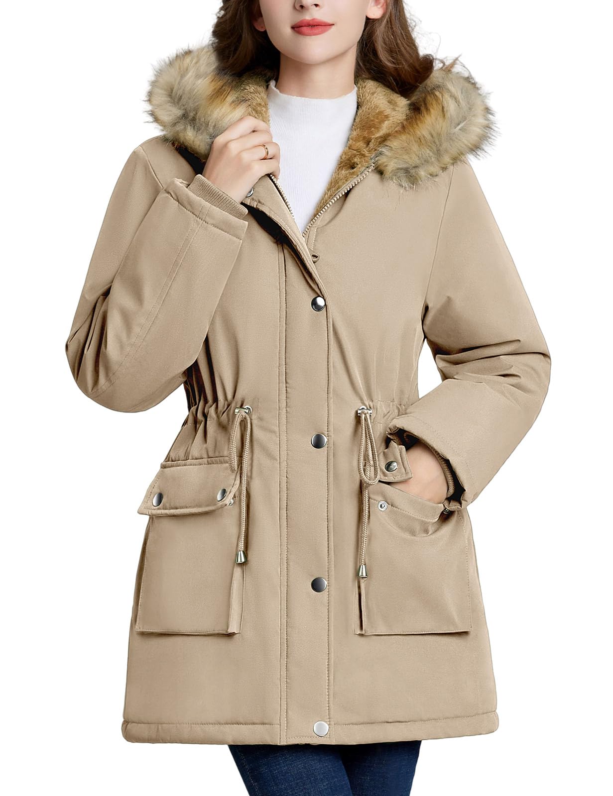 heekpek Giubbotto Donna Invernale Cappotto Lungo Impermeabile Parka | Donna Invernale Cappotti Elegante Imbottito Calda con Cappuccio