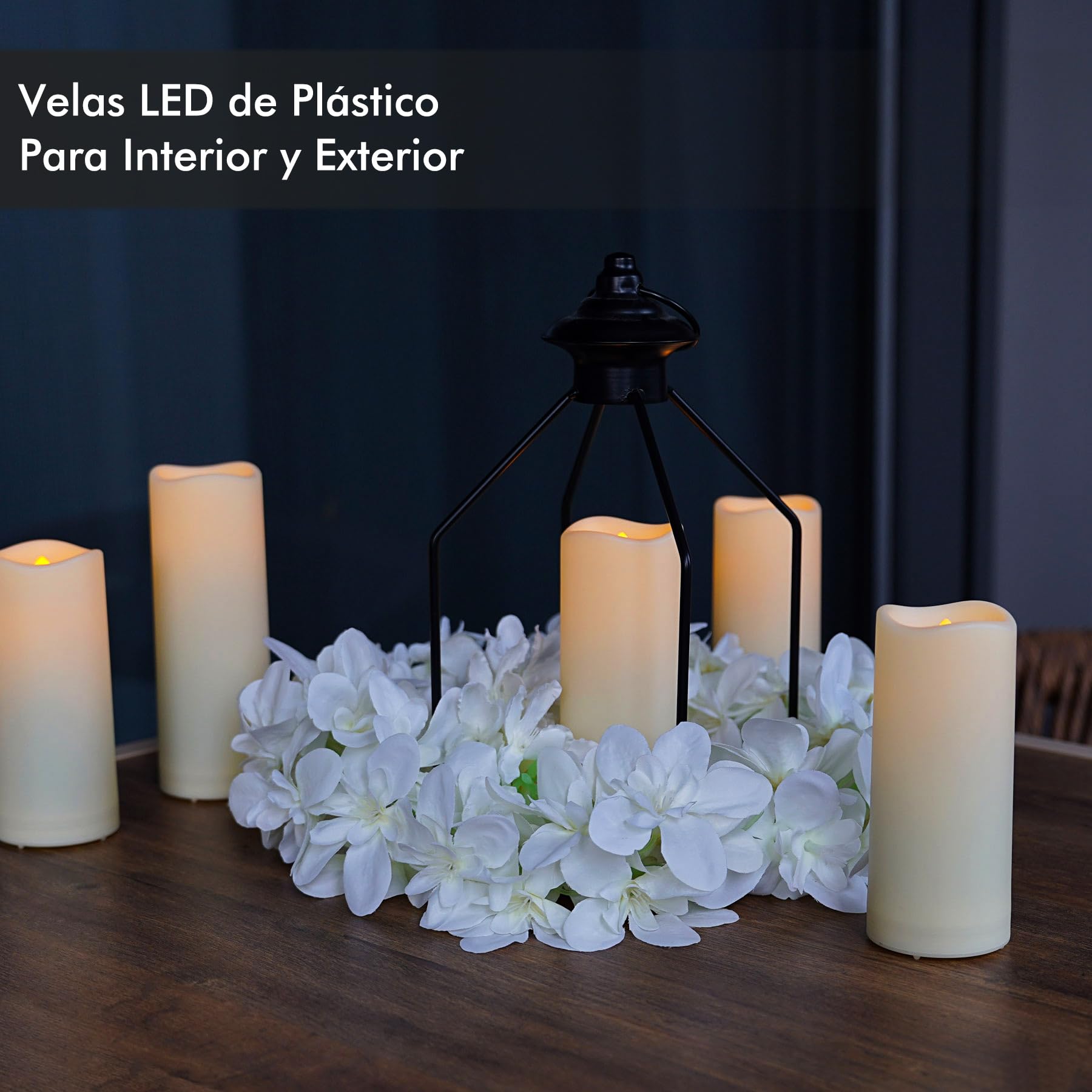 Fanna 12 Velas LED de plástico Resistentes al agua Marfil con 2 Mandos a Distancia, Velas a Pilas con Temporizador para Boda e Iglesia, Uso en Exteriores - Diámetro 5,5 cm, Alturas 12,5/15/ 18 cm