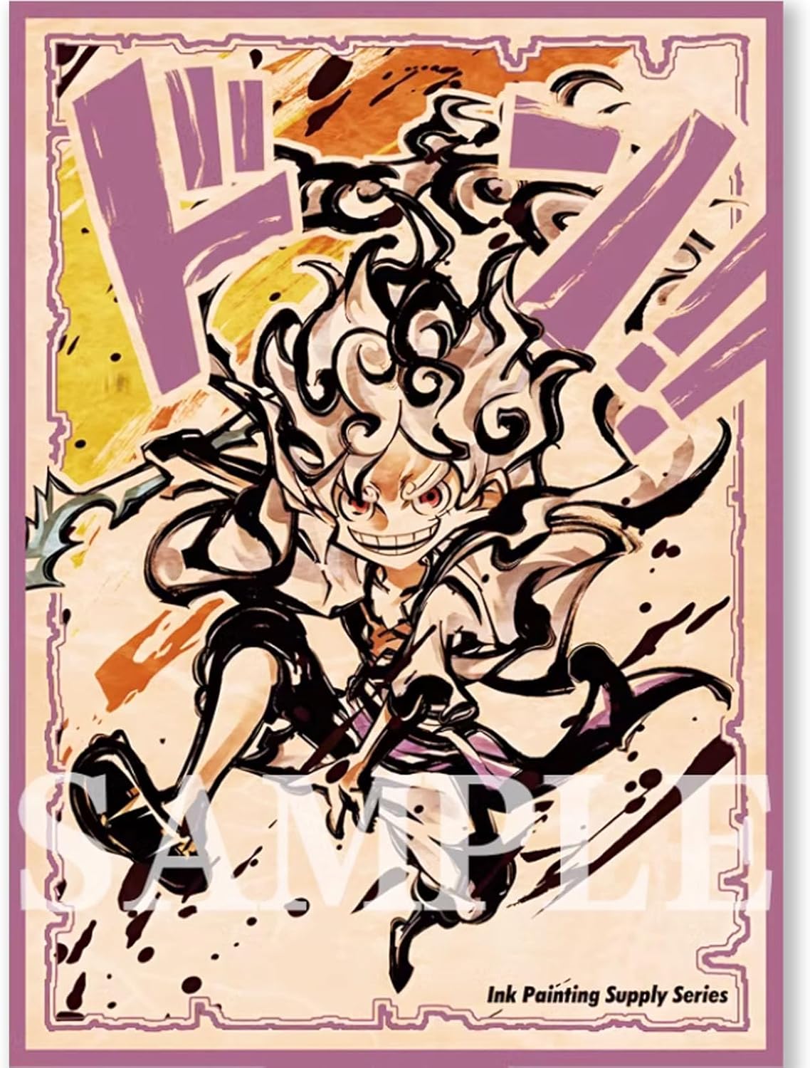 60ct 67x92mm Ink Holographic Flashing Top Loading Trading Card Sleeves Deck Protector for MTG/TCG/PTCG Art Anime Printing Card Sleeves Protectors (Trafalgar·Law)