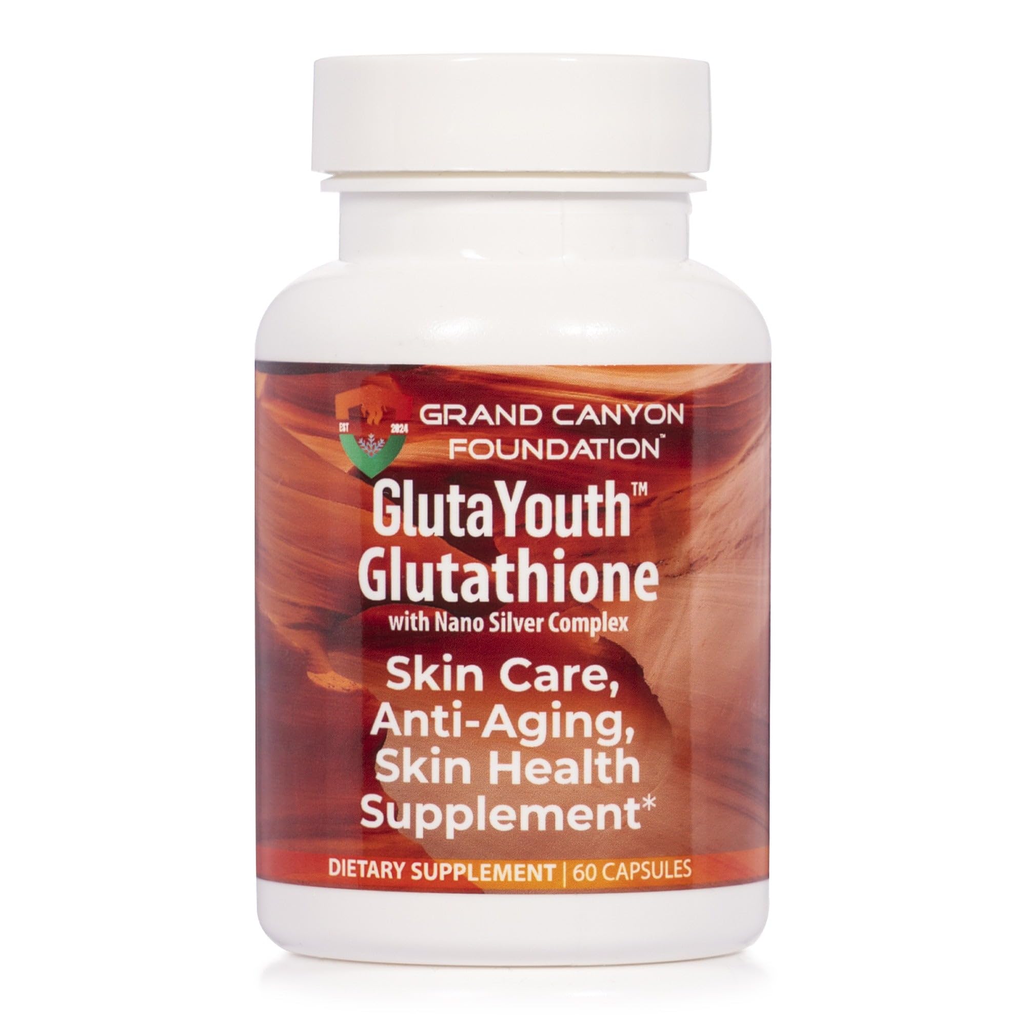 GlutaYouth Glutathione Supplement for Skin Health & Wellness - 350 mg Reduced Glutathione with CyLoc DexKey Delivery for Absorption, Antioxidant & Anti-Aging Support, Non-GMO, 60 Capsules, Made in USA