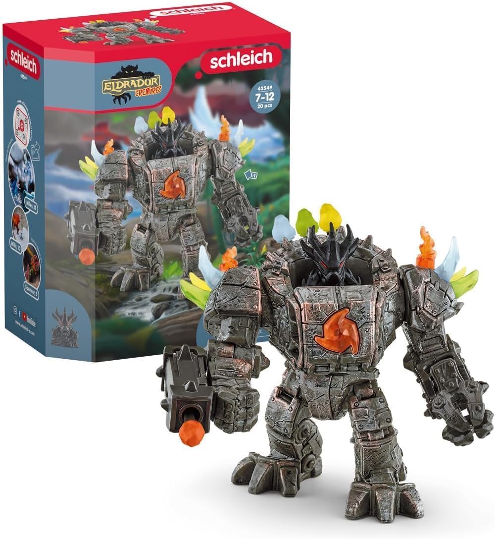 SCHLEICH ELDRADOR Creatures | Master-Roboter mit Mini Creature 42549 | mit beweglichen Armen, rotierenden Teilen & Geheimversteck | Geschenkidee für Kinder ab 7 Jahren | 20-teiliges Spielset