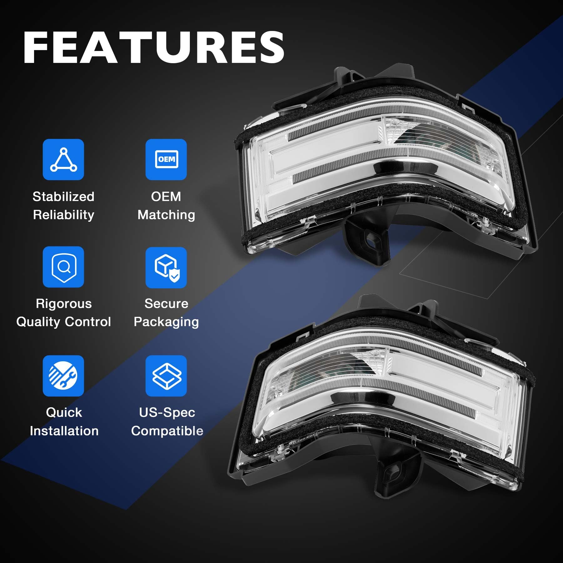 Amazon.com: Door Towing Mirror Turn Signal Lights Indicator Fit