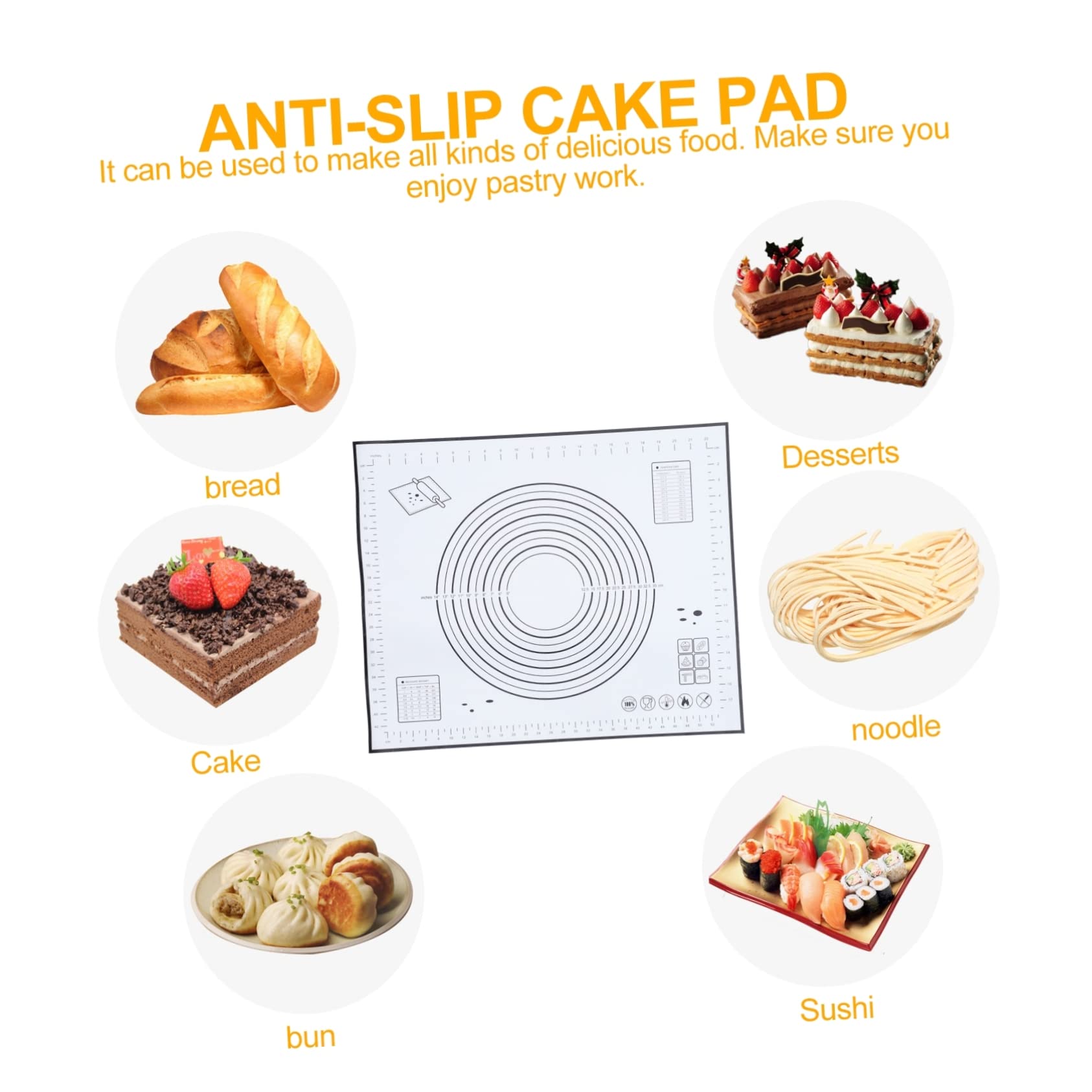 Cabilock 3 Piezas Estera De Silicona Para Hornear Estera Para Hacer Pan Estera Para Hornear Extra Gruesa Tabla Para Amasar Pan Almohadilla Antideslizante Para Pasteles Almohadilla Para