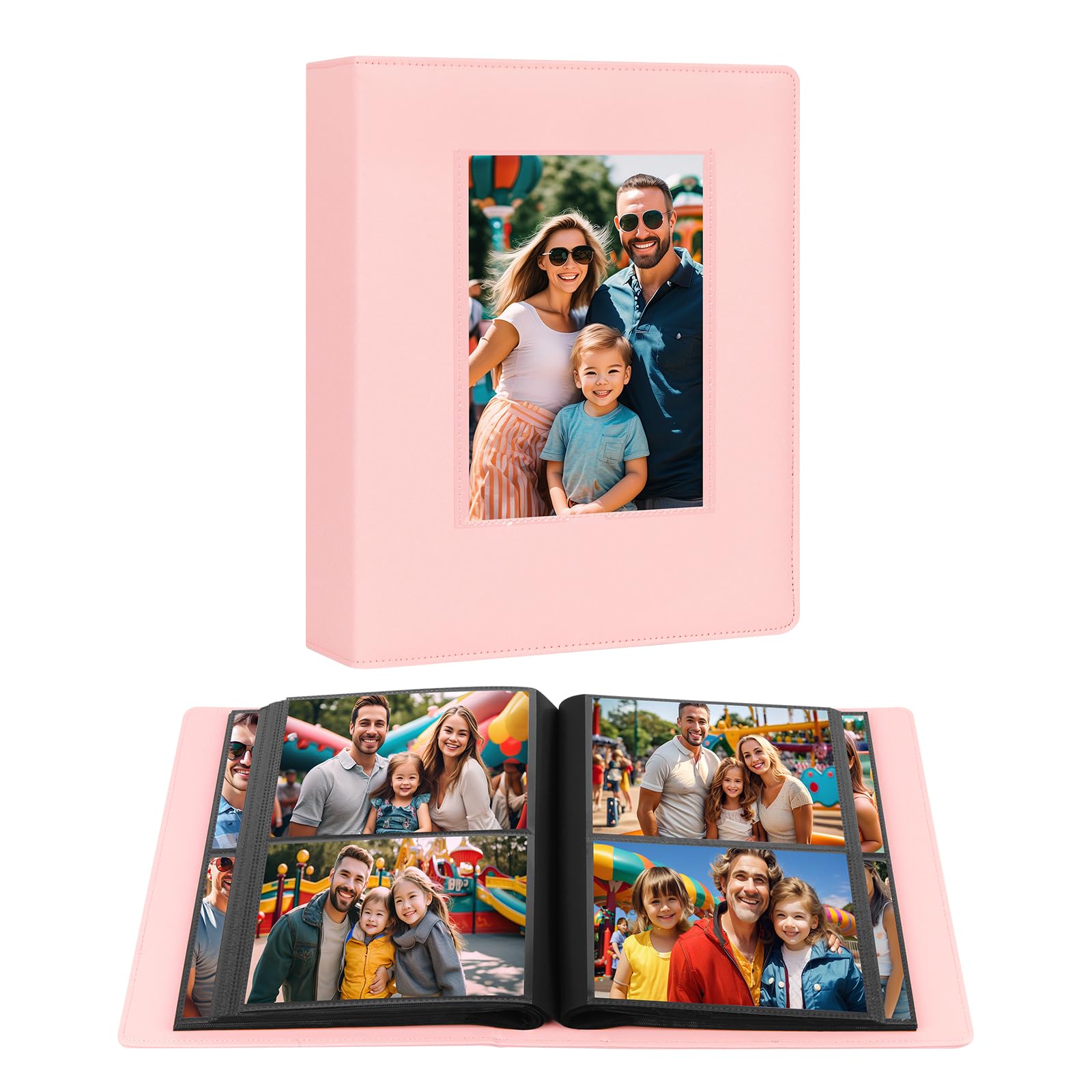272 Pockets Photo Album 5x7 Holds 272 Photos, 5x7 Photo Album Extra Large Capacity Leather Cover Photo Albums for Family Wedding Baby Pictures (272 Pink)