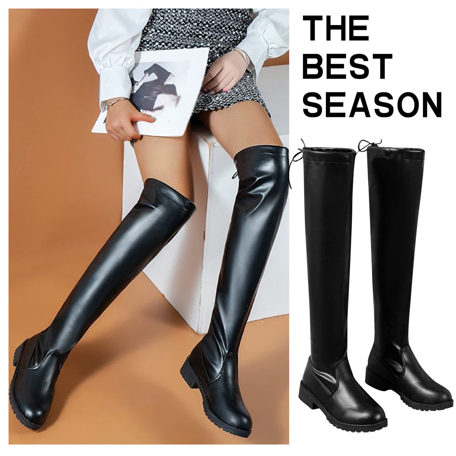 Scarpe da ragazza Tacco Stivali Invernali Stivali Sexy Stivali Al Ginocchio Altezza Femminile Calda Signore Lungo Cotone Elasticità Alte Signore Stivali da Donna Scarpe