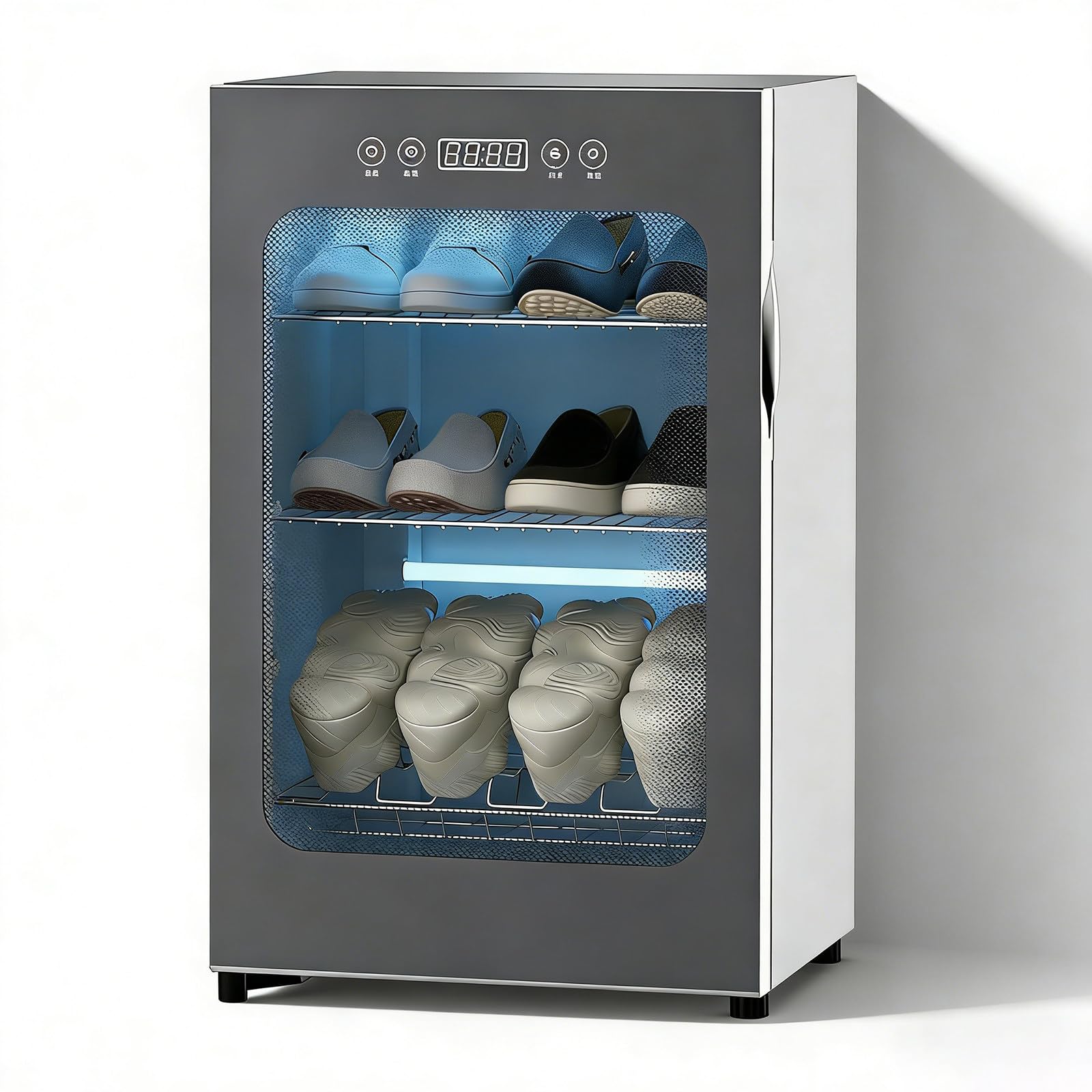 AArmoire Sèche-Chaussures pour 6 à 8 Paires, Séchage Rapide avec Double Flux d’Air Turbo et Contrôle Intelligent de la Température pour la Maison et Les Espaces Partagés