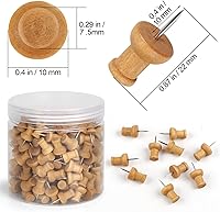 Vista 2 de 240 pines de madera de nogal, estándar, tachuelas de madera decorativas para tableros de corcho, mapas, fotos, calendarios y proyectos