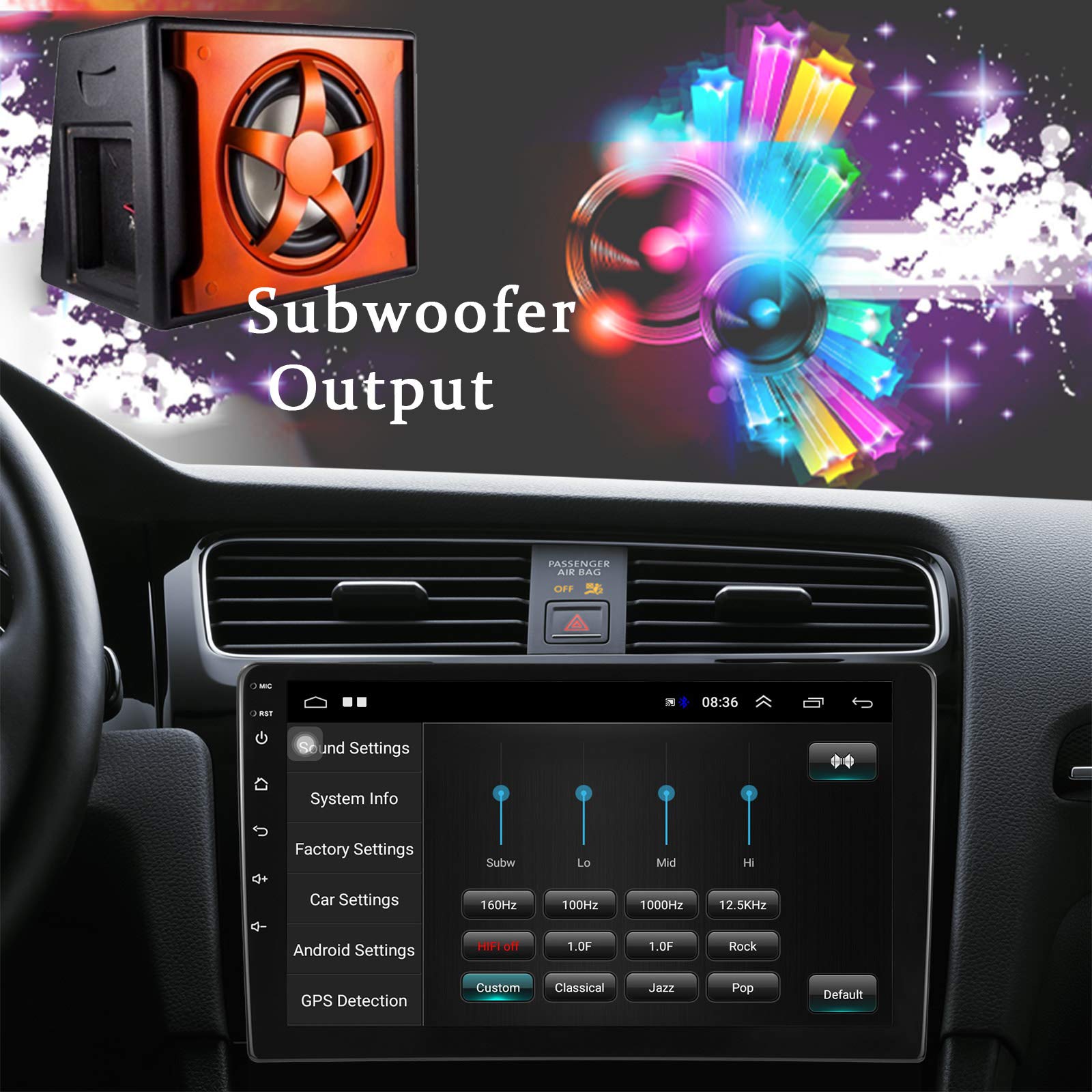 10.1 inch Android Double Din Car Stereo with Backup Camera HD Touchscreen Tablet Radio with Bluetooth and GPS Navigation