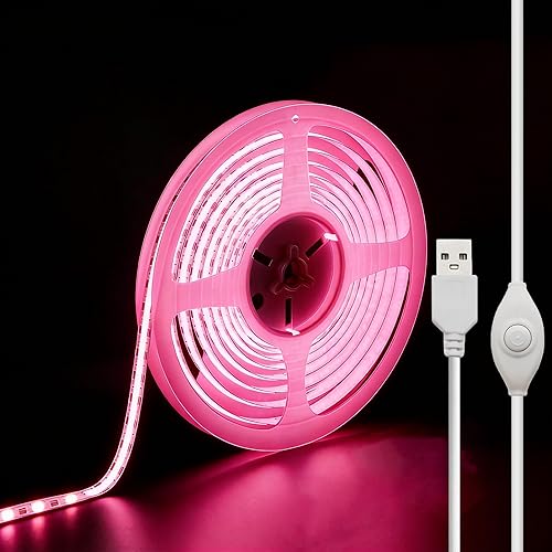 Miniatura 8 de Tira de luces LED USB de 5 V, paquete de 2 tiras de luz COB blanca, luces de TV de 3.28 pies, tira LED corta de 5 V flexible y brillante para debajo