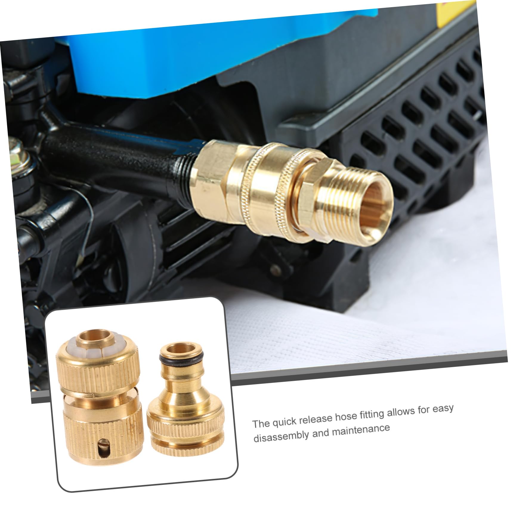 Homoyoyo 4 Paare Rohrverbinder wasserschlauch adapter Gartenschlaucharmaturen Jet hochdruckreiniger Schnellanschlüsse für Gartenschläuche Schlauchanschluss Kupplung Abs Golden