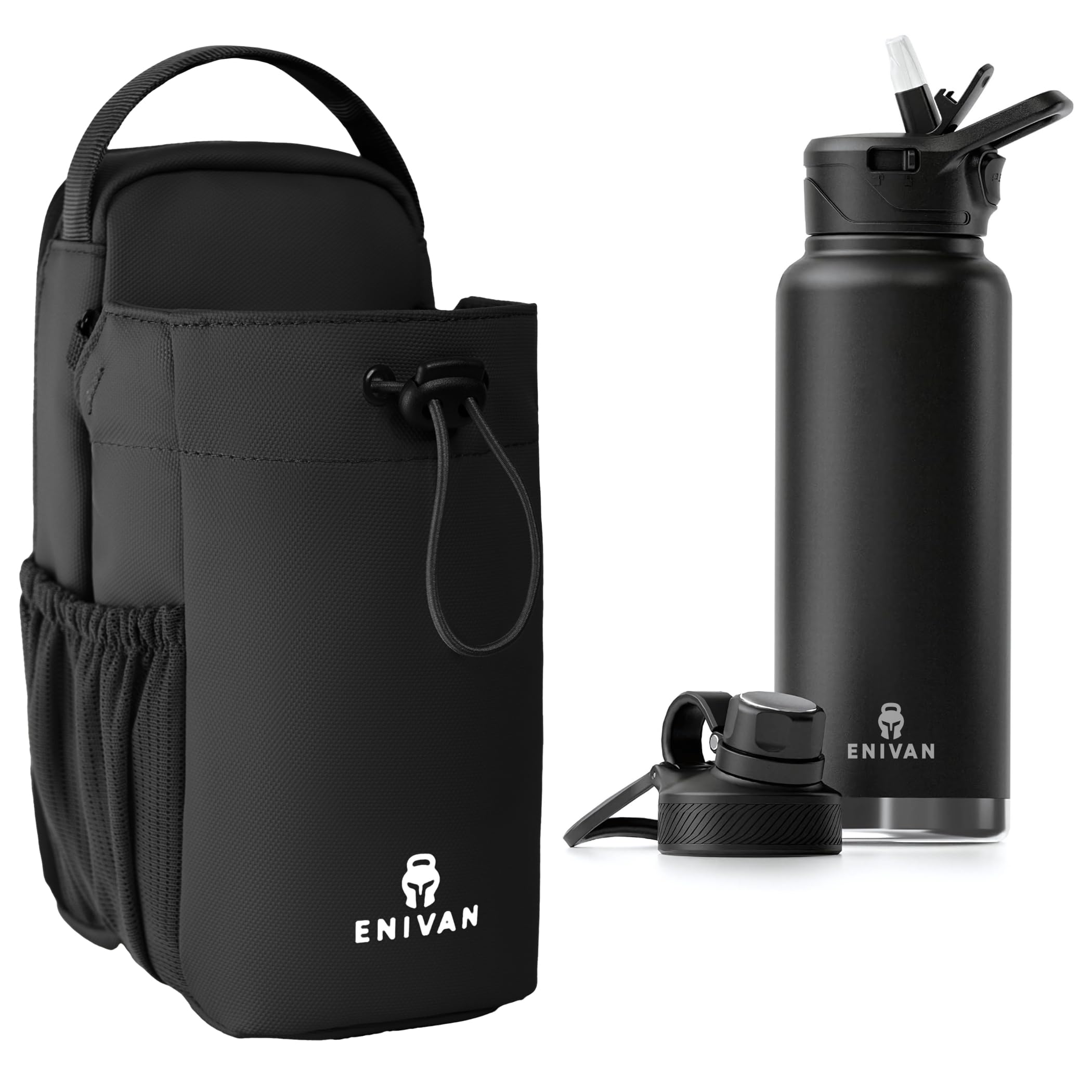Pack Sac de Sport Magnétique + Gourde Isotherme 1L – Aimant Puissant, Étanche, Poche Téléphone, Bandoulière Ajustable – Gym, Fitness, Muscu