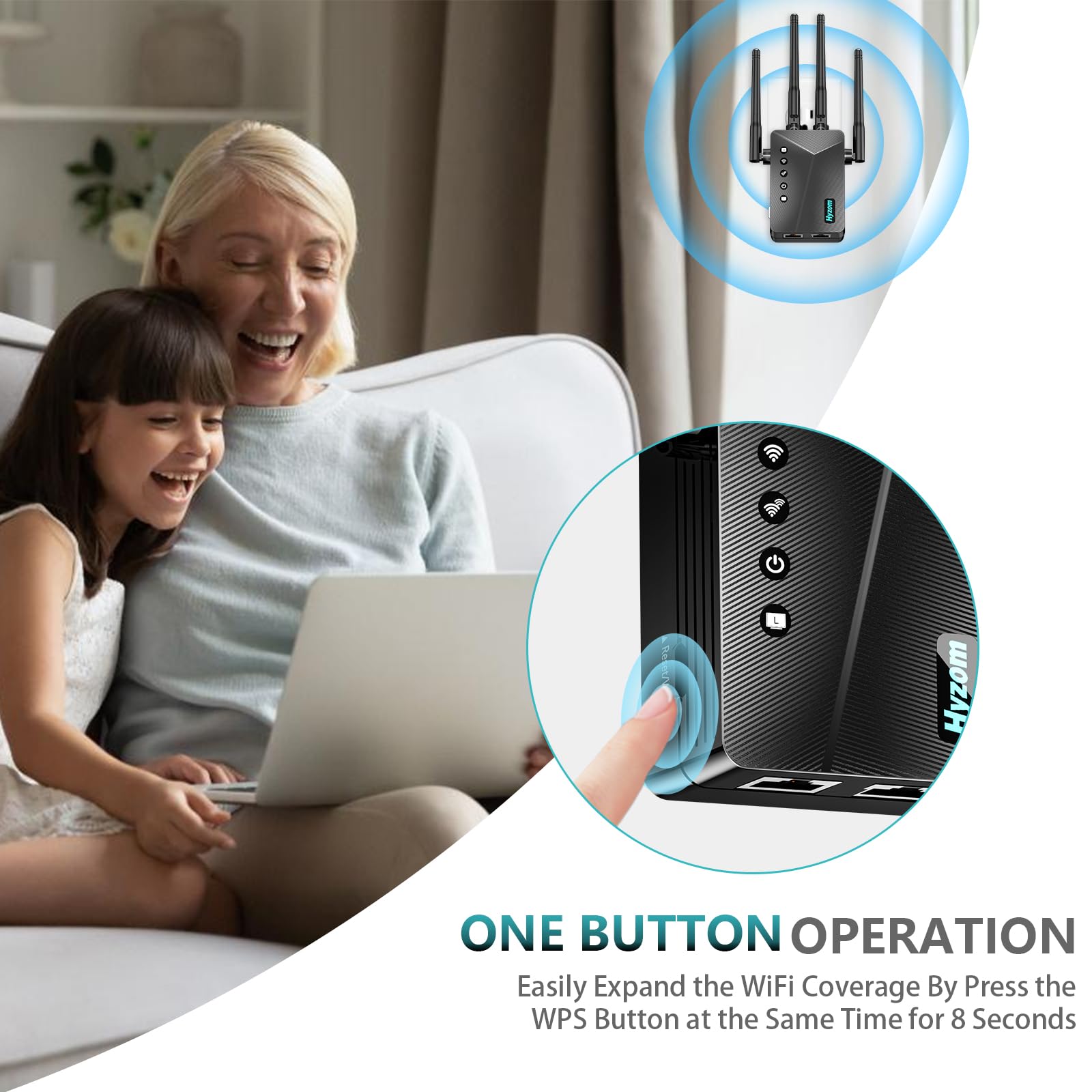 WiFi Extender, 2026 Strongest WiFi Extender Signal Booster, Whole Home Internet Repeater Covers up to 15,000 sq.ft and 50 Devices, Easy Setup | Banish WiFi Dead Zones - 5