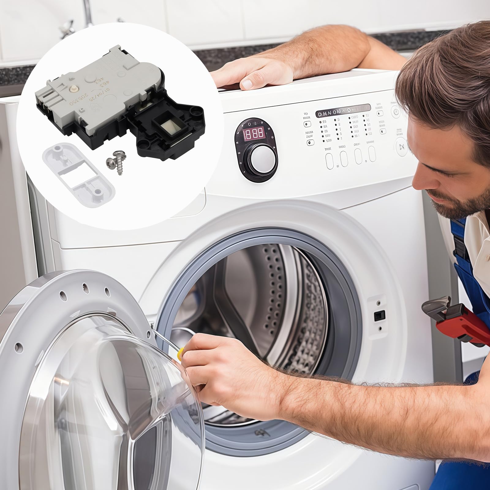 Dispositif de fixation d ' équipement de blanchisserie de fabrication professionnelle pour les machines à chargement frontal à chargement par le haut choisies La laveuse ne démarre pas le verrouillage