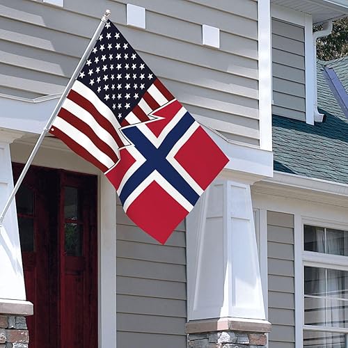 Miniatura 6 de Banderas de estilo desgarrado de Estados Unidos y Noruega de 4 x 6 pies, banderas de decoración para exteriores resistentes de poliéster duradero