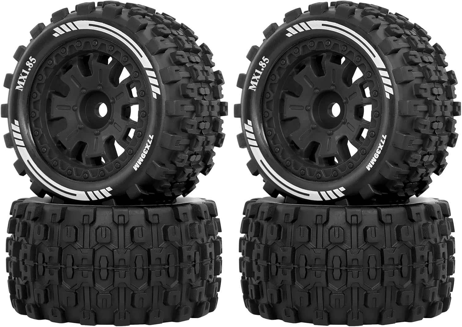 OGRC 1/18 RC Wheels and Tires 12mm Hex Tyre for ARRMA 1/18 Typhon Granite Grom (Black)