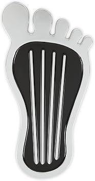 Mr. Gasket 9645 Foot Print Gas Pedal Pad - Aluminum - Chrome & Painted Black Trim