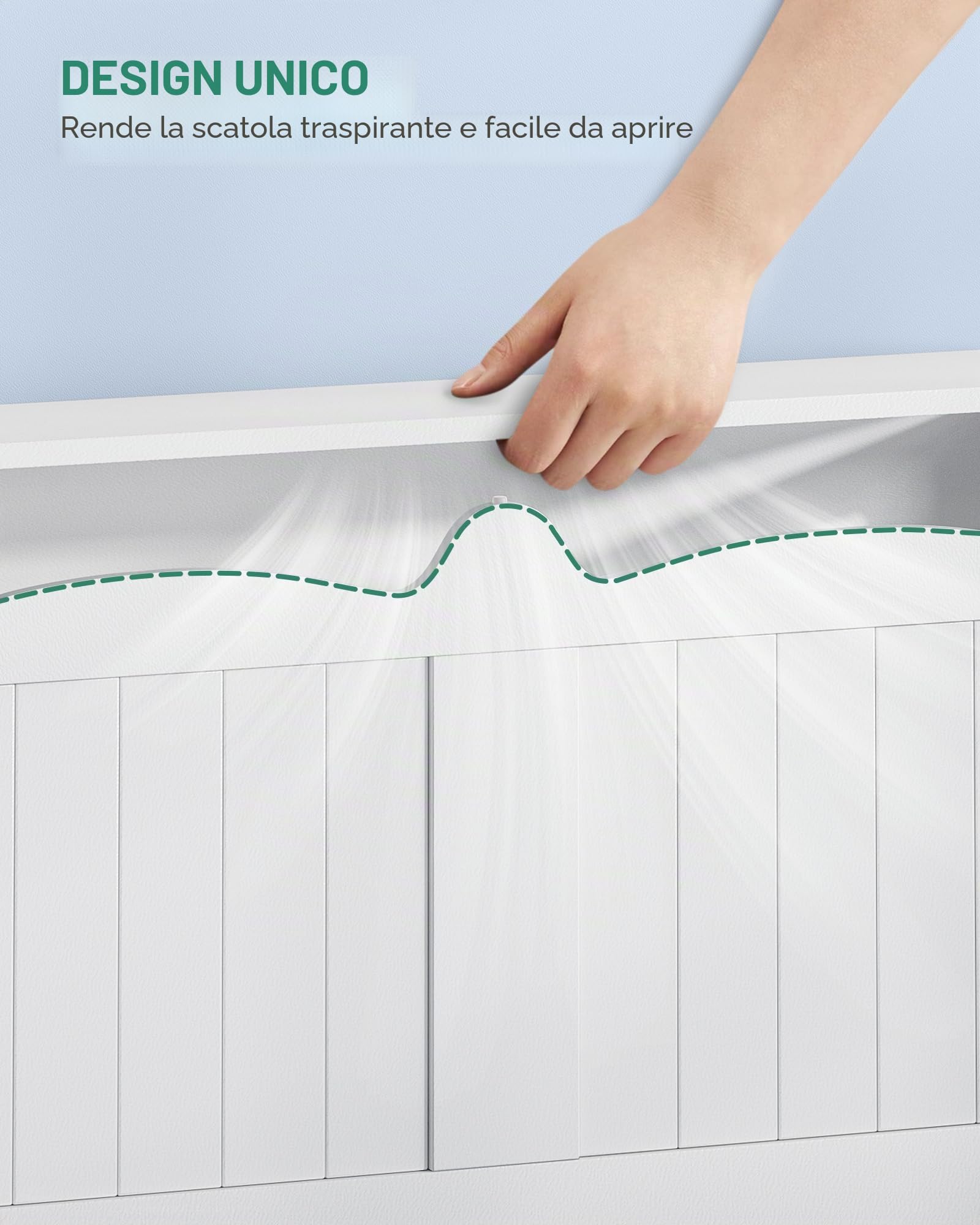 Hzuaneri cassapanca contenitore da interno, Panca a Ribalta di Grande Capacità, Risparmia Spazio, Adatta per Soggiorni, Ingressi, Disimpegni e Camere da Letto, 40 x 150 x 48 cm, Bianco SB01503X