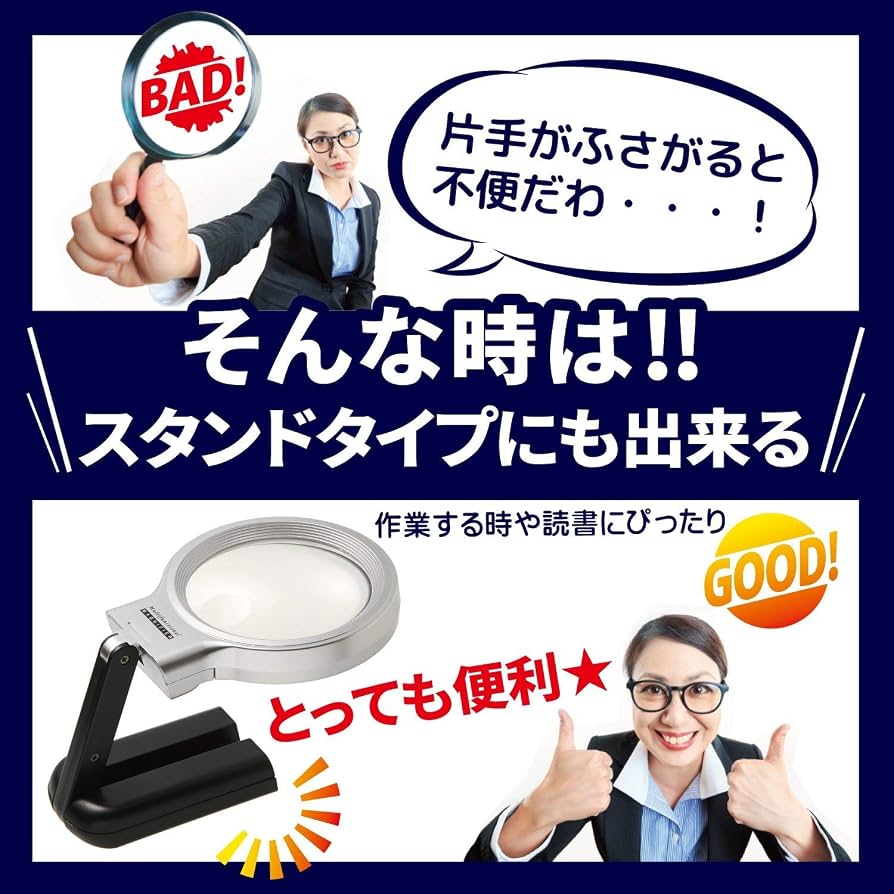 Amazon.co.jp: PhoenixLoupe 手持ち スタンドルーペ【倍率3倍&10倍】2
