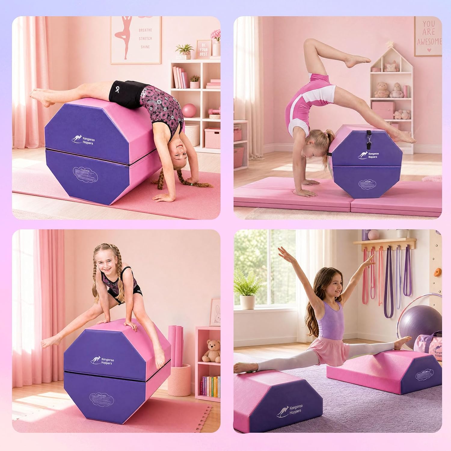  2-in-1 Detachable Gymnastics Octagon Tumble Mat for Kids thumbnail