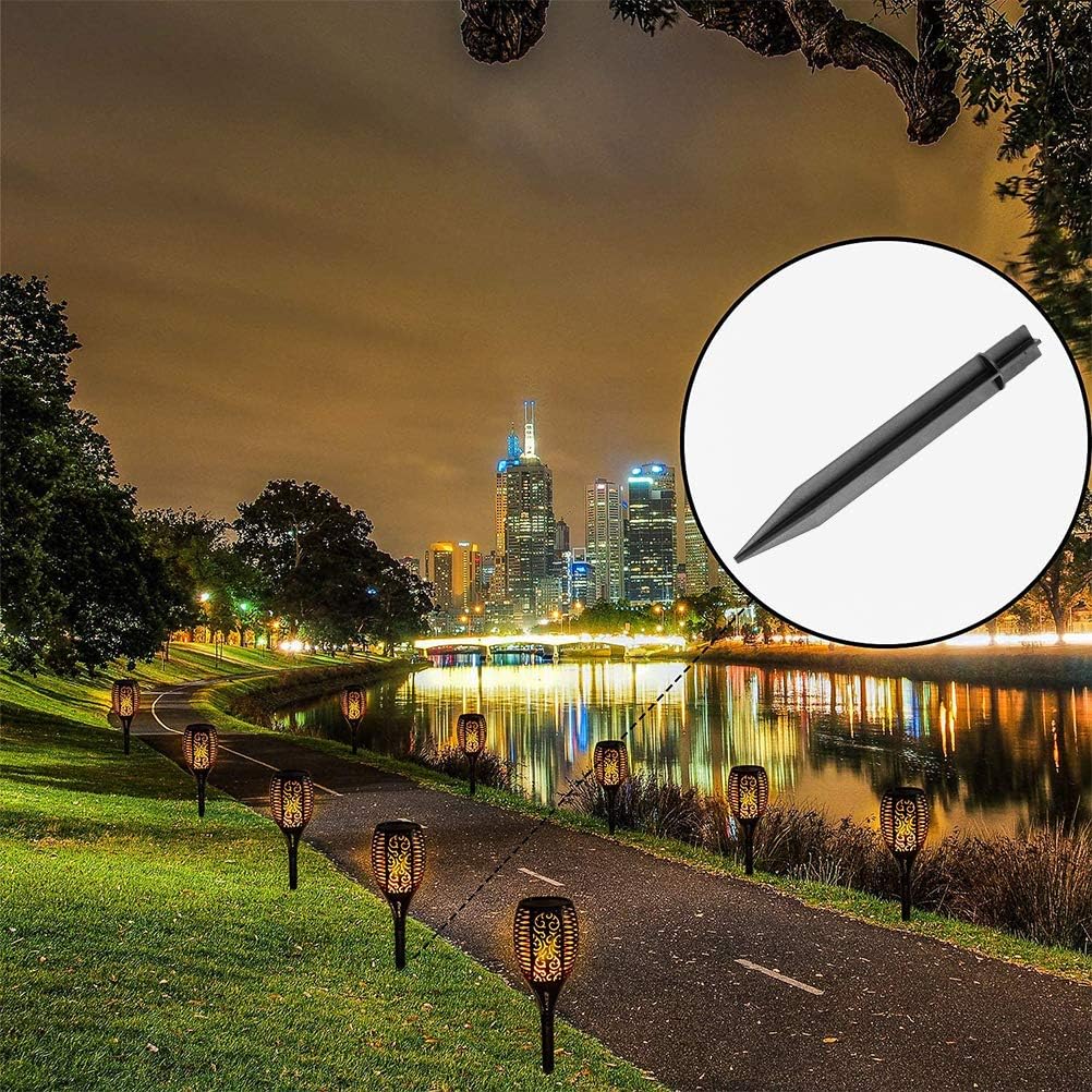 WeTest 8 PCS Premium Plastic Ground Spikes, Cane Pathway Lights & Solar Torch Lights Replacement ABS Plastic Ground Spikes Stake for Garden Lights (8.25")
