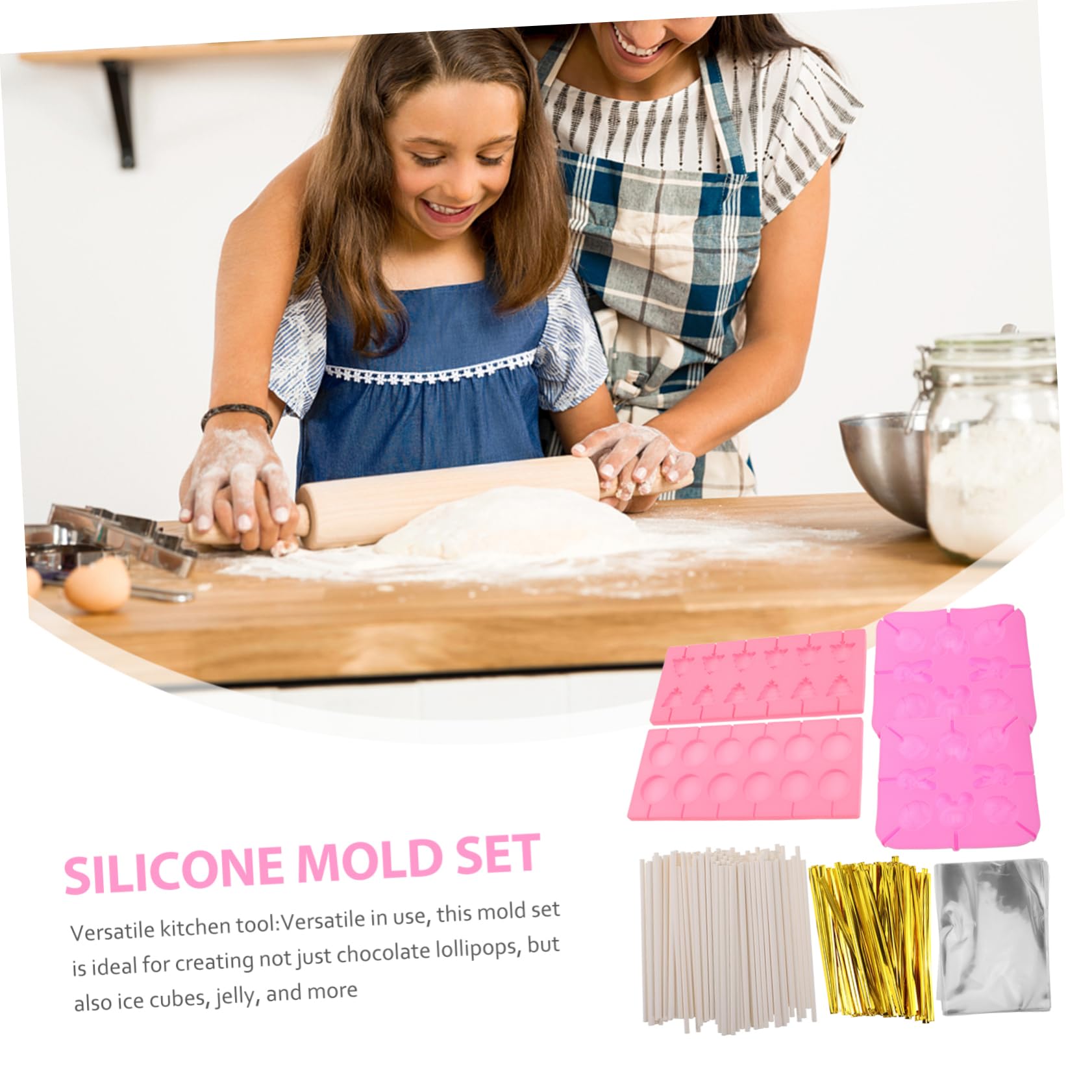 Moule en Silicone pour Sucettes de Noël, Lot 1 Set