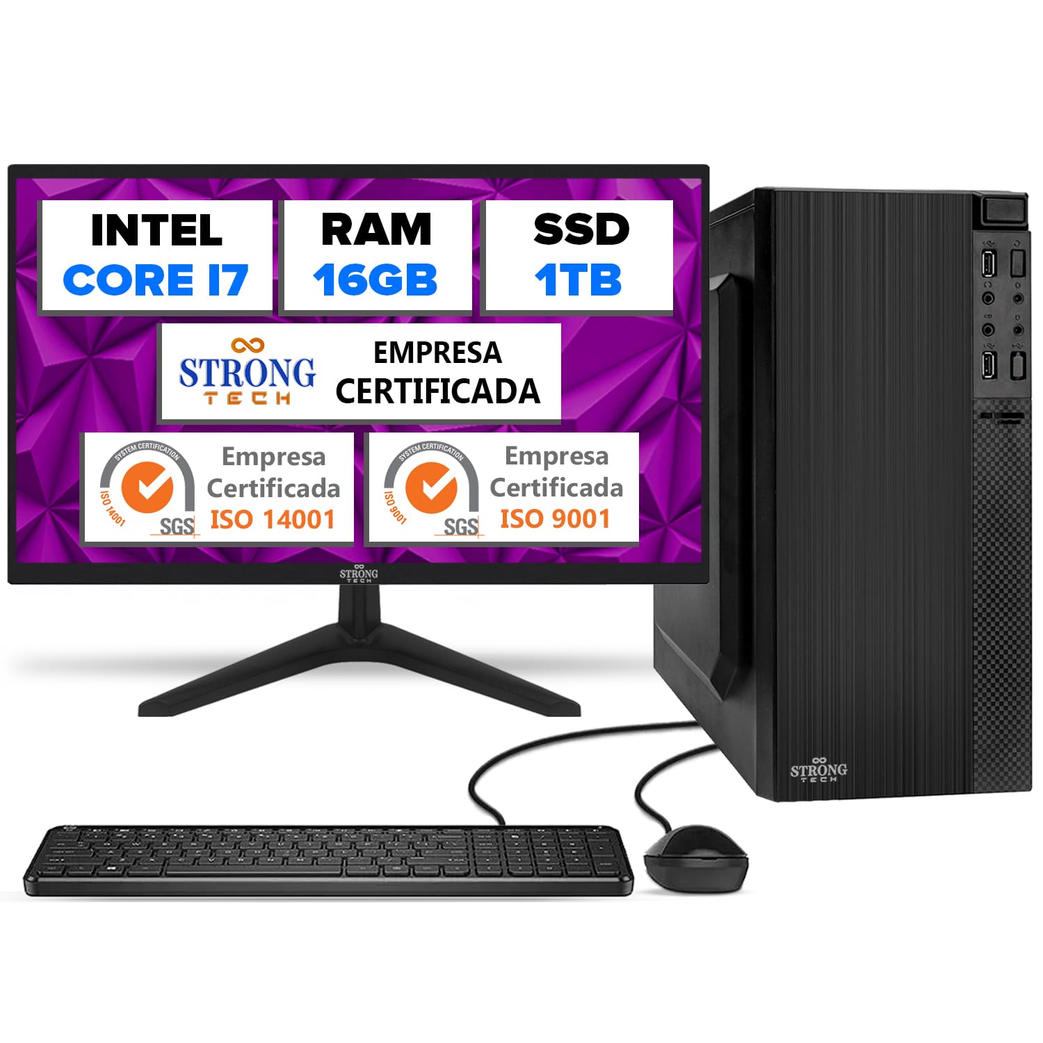 Computador Completo Intel Core i7 16GB SSD 1TB Monitor 17
