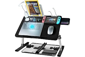 Laptop Lap Desk with Cooling Fan and Ample Storage
