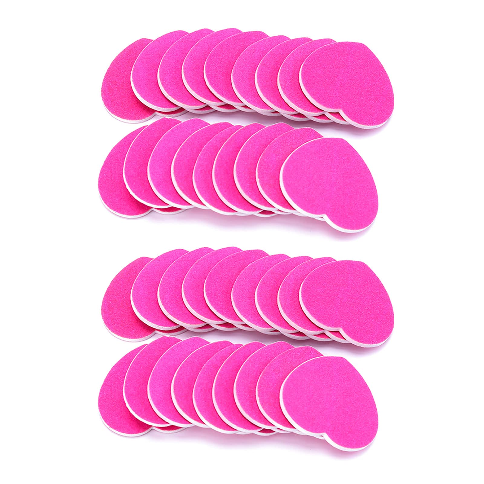 50PCS Creative Heart Shaped Nail File Block Double Sided Manicure Strips Pink Color Nail Buffering Files for Polishing 2.1*2*0.1 IN