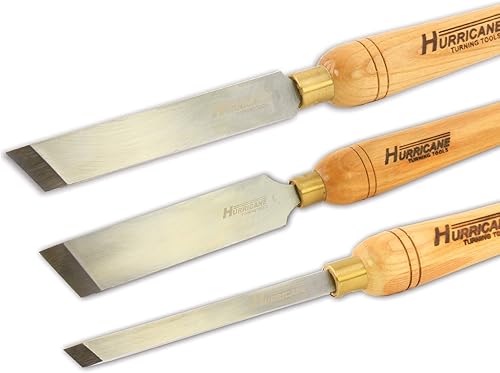 Miniatura 5 de HSS, Juego de cinceles sesgados de 3 piezas (1/2", 1", 1 1/2"), herramientas de torneado de madera serie estándar