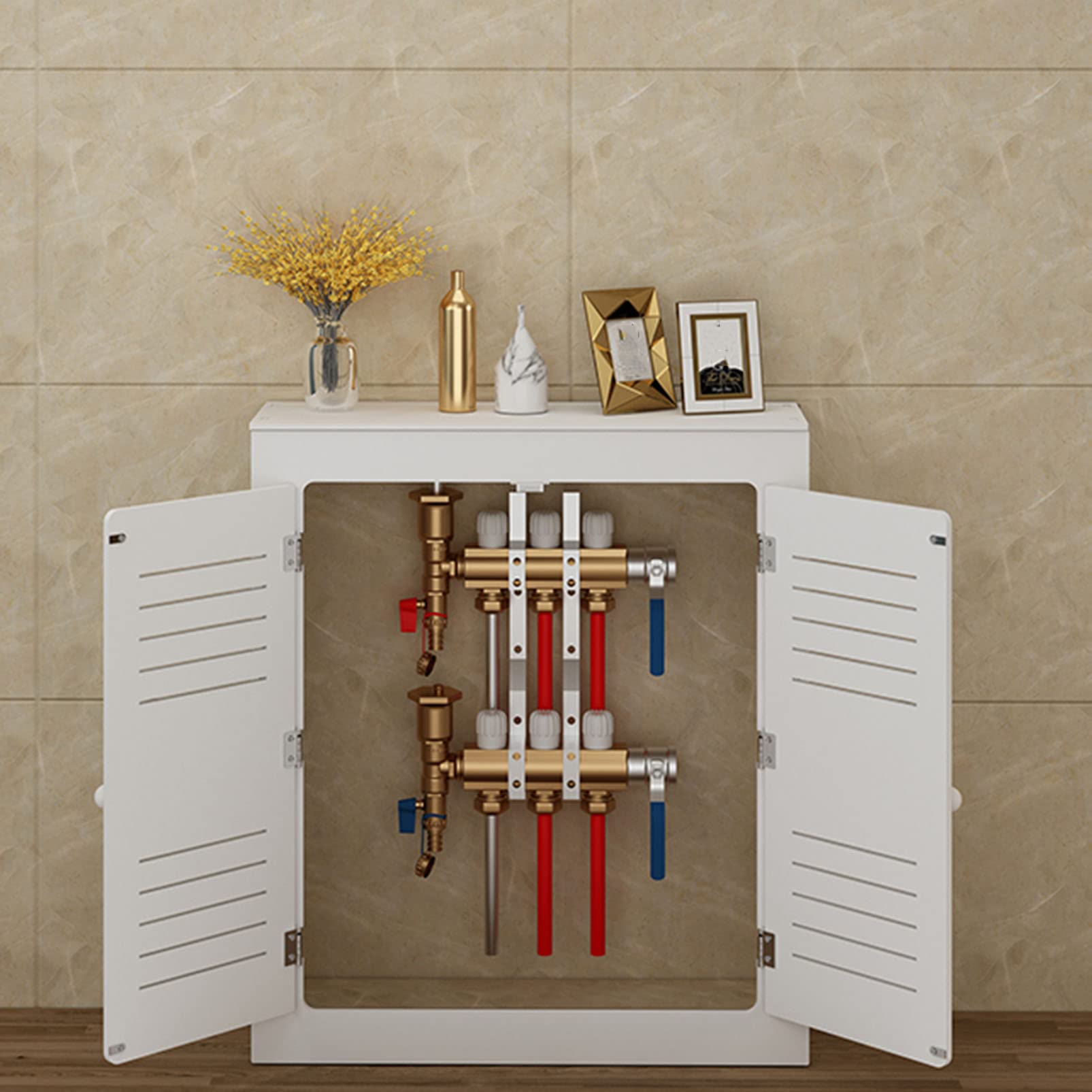 Housse de chauffage pour radiateur, double porte, étagère de rangement murale, support de protection pour salon, chambre à coucher et mobilier de bureau à domicile