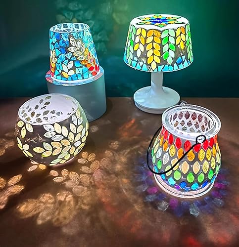 Miniatura 6 de HJRTIUOH Azulejos de mosaico de pétalos de 3.53 onzas, azulejos de mosaico de vidrio de alta transparencia, pantalla hecha a mano para bricolaje,