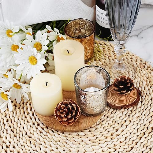 Miniatura 3 de BTGLLAS Juego de 36 portavelas para velas de té de cristal mercurio plateado - Elegantes portavelas votivos para bodas, baby showers y decoración