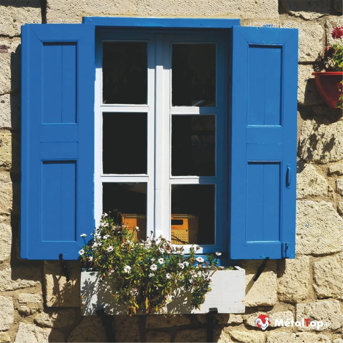 Metaltop - Peinture Bois Exterieur - Noir signalisation - RAL 9017-1 L - Finition brillante, haute résistance UV et intempéries, application facile