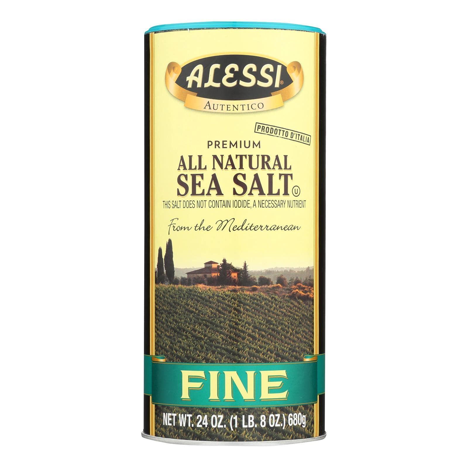 Alessi Fine Sea Salt, 24-Ounce (Pack of 6)