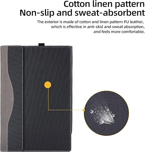 Miniatura 8 de Funda para portátil HP 17s-cu 17-cp17z-cpEnvy 17-cr 17t-cr17-ch17-da17t-da17.3" Funda a prueba de caídas de piel sintética con bolsillo interior