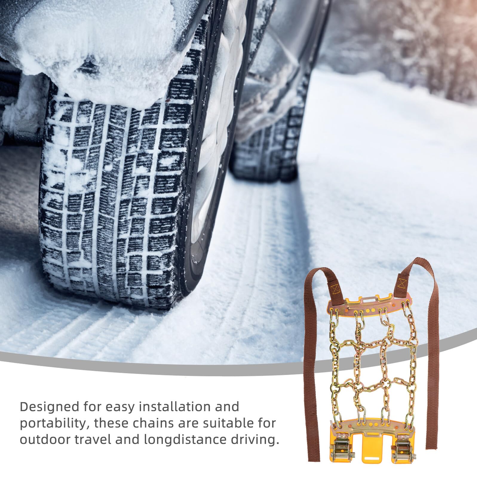 Mikinona Catene Neve Regolabili per Auto Suv e Pickup Catene Trazione Emergenza in Acciaio Manganese Alta Resistenza per Pneumatici Antiscivolo Neve Fango Ghiaccio