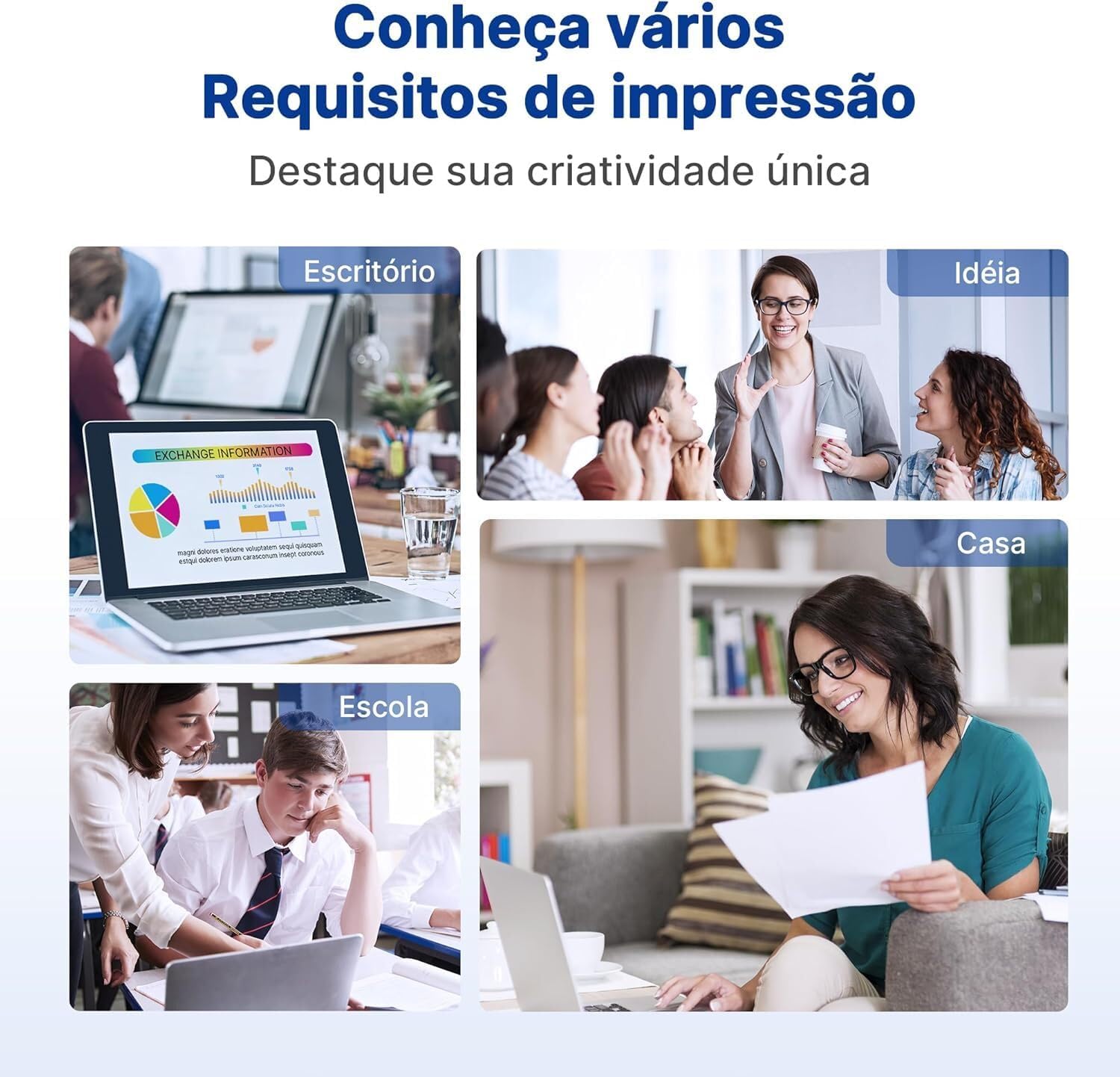 Kit 4 Tintas Masterprint Cores Vivas 337mL Compatível com Epson 544 504 (L3150 L3250 L4260 L5190 L1250 e Mais) Preto 127ml + 3 Cores 70ml Qualidade Fotográfica