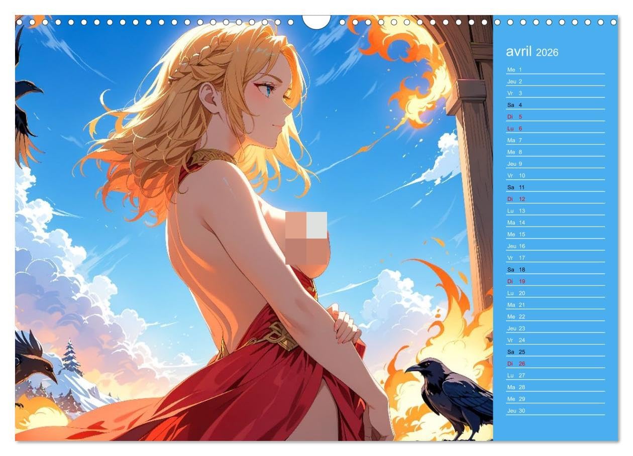 Mythes Sensuels - Déesses manga érotiques (Calendrier mural 2026 DIN A3 horizontal), CALVENDO calendrier mensuel: Douze déesses manga érotiques se ... beauté et d'imaginaire. (CALVENDO Érotisme)