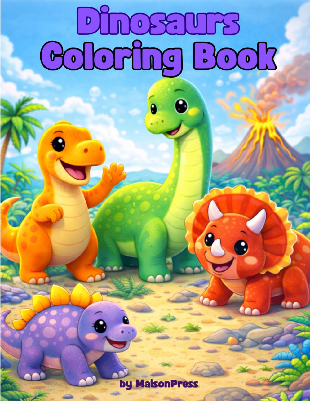 Dinosaurs Coloring Book: Easy Dinosaur Coloring Pages for Toddlers, Preschool & Kindergarten