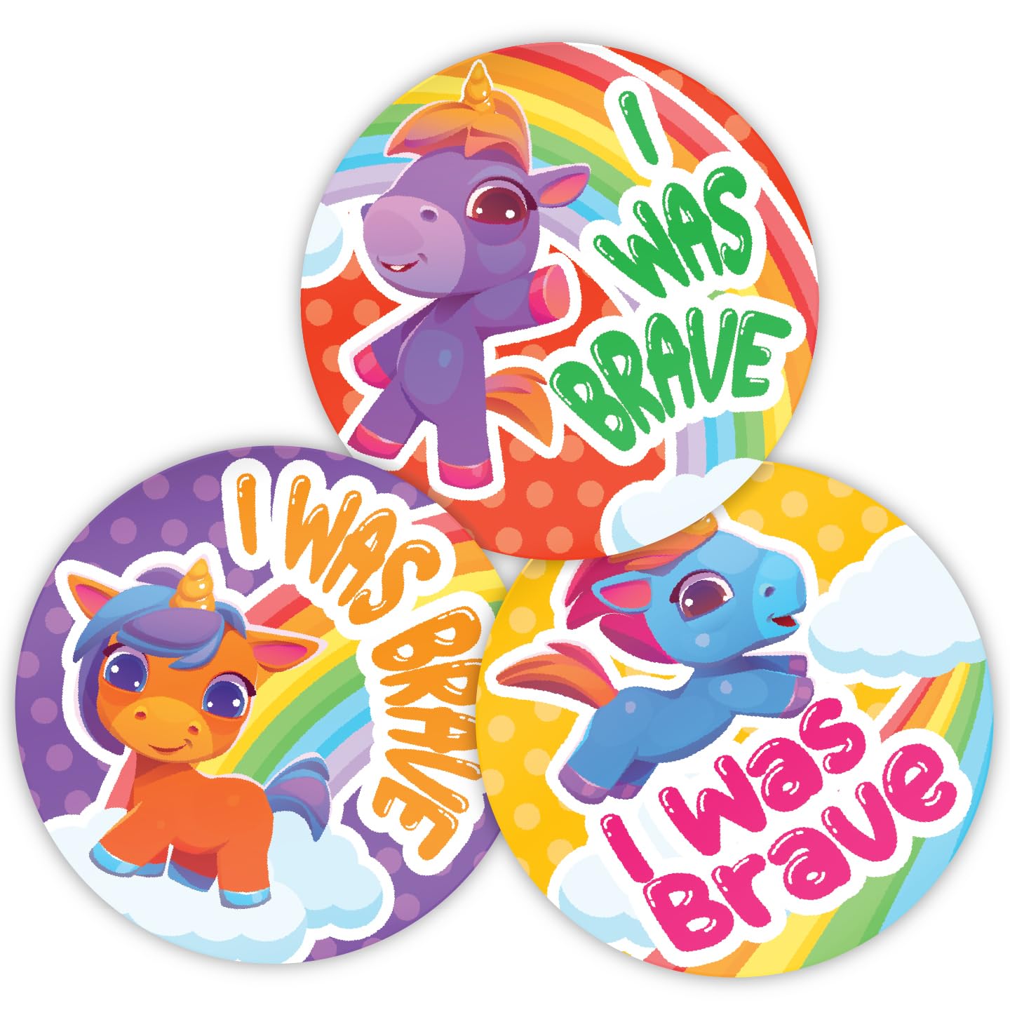 Stone Melon School Reward Stickers 144 I Was Brave Unicorn Bravery Stickers 30Mm Round Awards Nursery Teachers Parents Children Kids