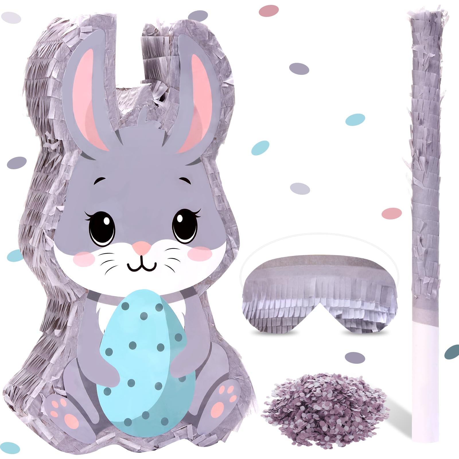 Sratte Easter Pinata Decorations Bunny Pinata Kit Easter Egg Pinata for Easter Birthday Party Anniversary Celebration Decoration (Bunny)