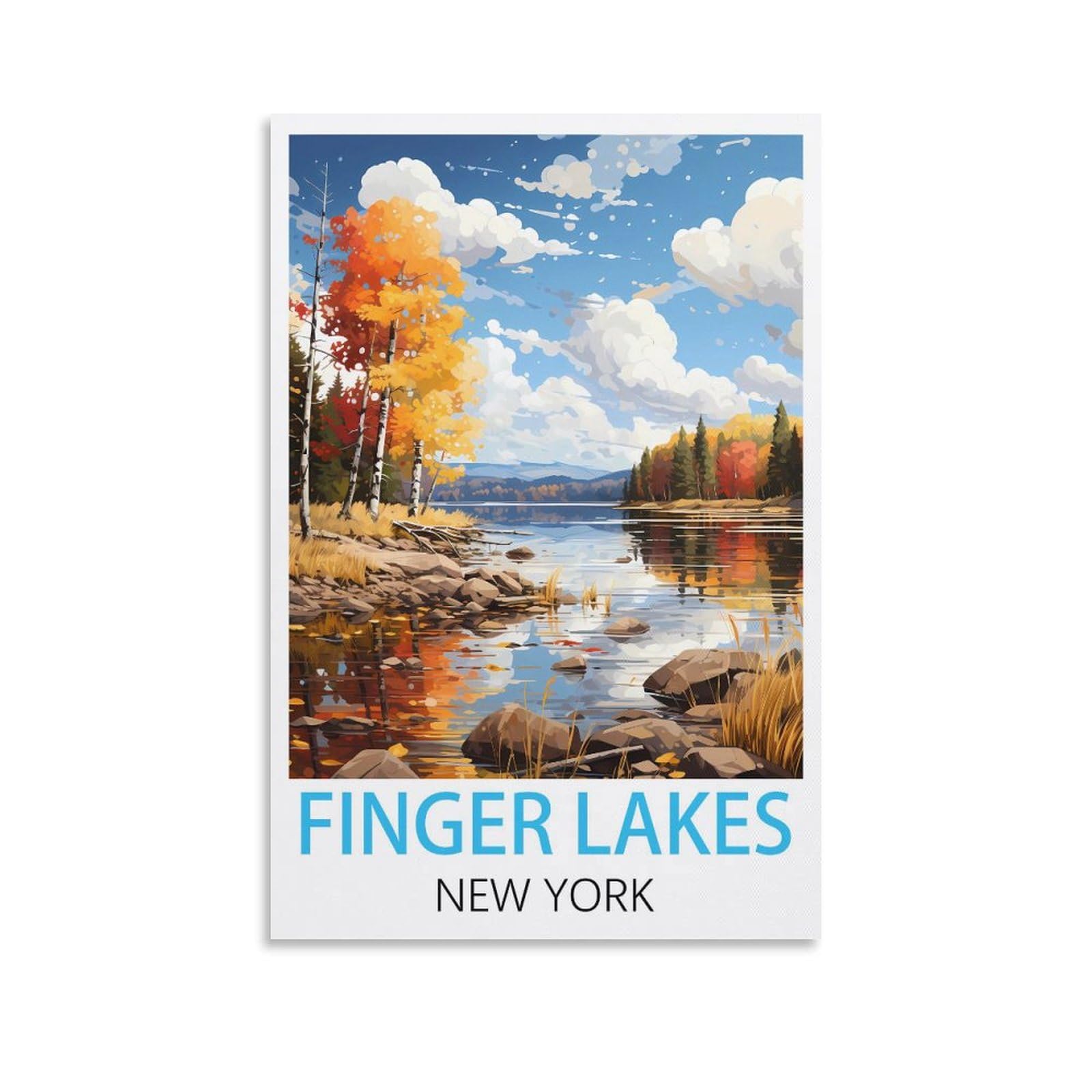 Metal Tin Sign Plaque Poster Finger Lakes New York,Vintage Plaques Poster Plaque Decor Retro Posters Gallery Wall Art Print 30x40cm