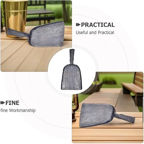Miniatura 3 de Veemoon Pala de ceniza de acero para chimenea, pala de carbón para barbacoa, pala de carbón pequeña y compacta, pala de limpieza plana para cocina,