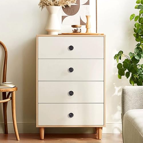 Miniatura 2 de TUMBEELLUWA Juego de 2 pomos de piedra de cristal tallada con rosas talladas con tornillos, manijas florales de obsidiana negra natural para