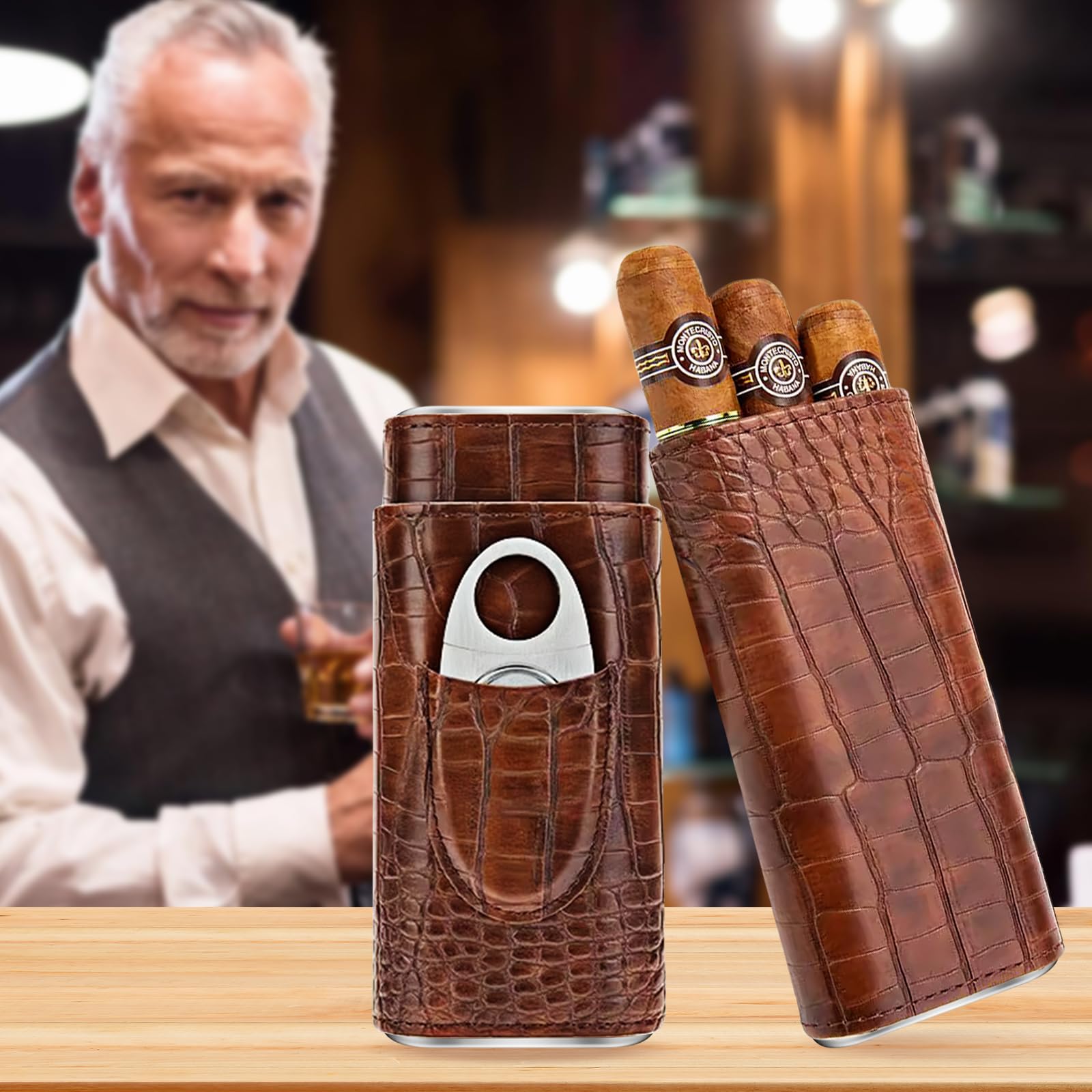 Etui na cygara na 3 cygara, humidory, przenośny humidor, krótkie wycieczki